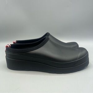 Hunter Play Clogs Mules Women's Size 7 Black Waterproof Rain Water Boots